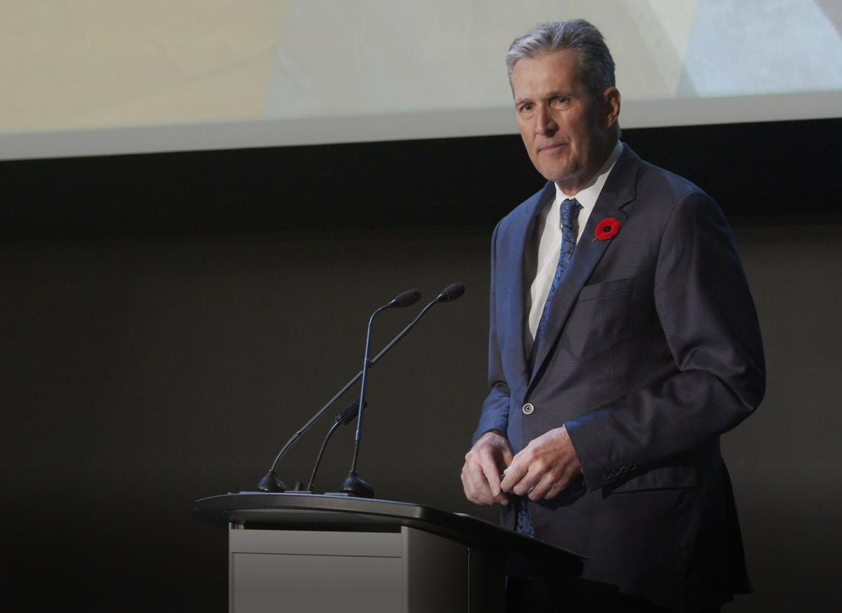 Manitoba Premier Brian Pallister at Driving Competitiveness event on Oct 31, 2019
